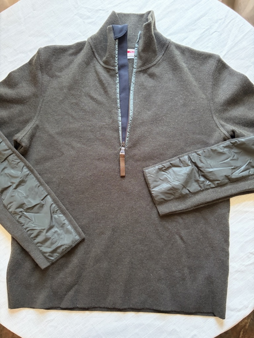 Prada Sport Half-Zip Sweater — Olive / Men Size 50 (M/L) -Oversized Women’s fit